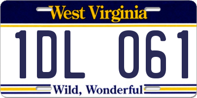 WV license plate 1DL061