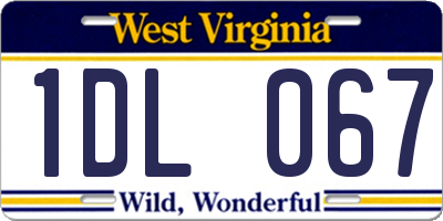 WV license plate 1DL067