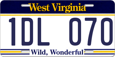WV license plate 1DL070