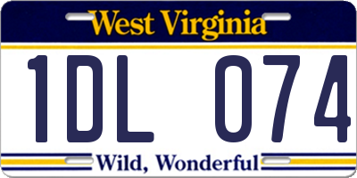 WV license plate 1DL074