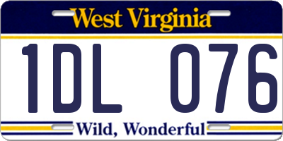 WV license plate 1DL076