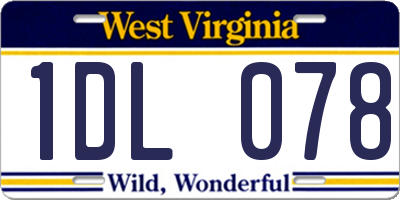 WV license plate 1DL078