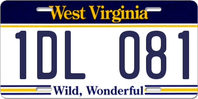 WV license plate 1DL081