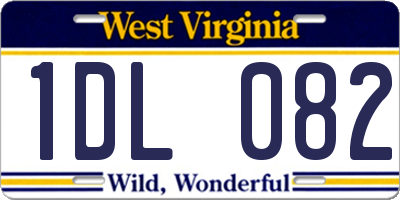 WV license plate 1DL082