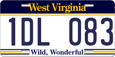 WV license plate 1DL083