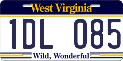 WV license plate 1DL085