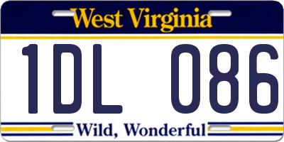 WV license plate 1DL086