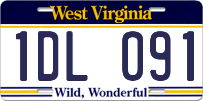 WV license plate 1DL091