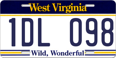 WV license plate 1DL098
