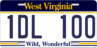 WV license plate 1DL100