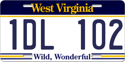 WV license plate 1DL102