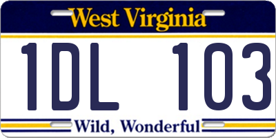 WV license plate 1DL103