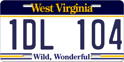 WV license plate 1DL104