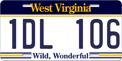 WV license plate 1DL106