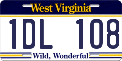 WV license plate 1DL108