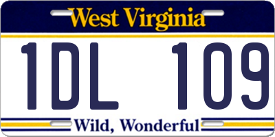 WV license plate 1DL109
