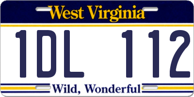 WV license plate 1DL112