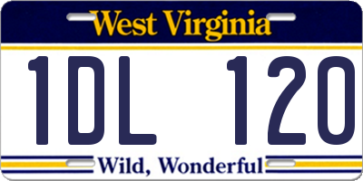 WV license plate 1DL120