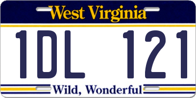 WV license plate 1DL121