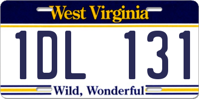 WV license plate 1DL131