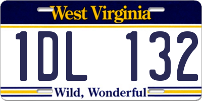 WV license plate 1DL132