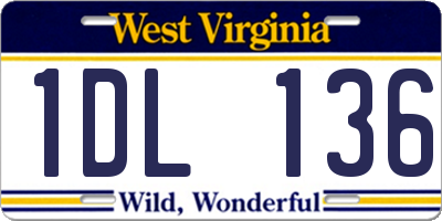 WV license plate 1DL136