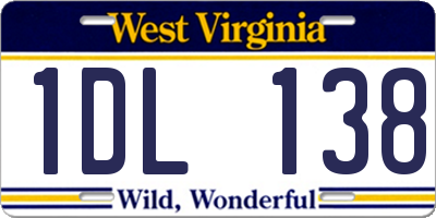 WV license plate 1DL138