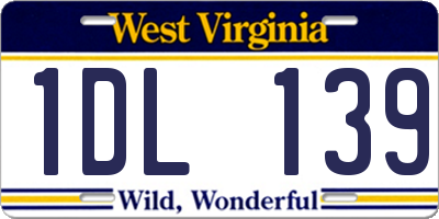WV license plate 1DL139