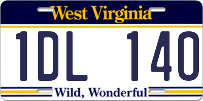 WV license plate 1DL140