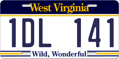 WV license plate 1DL141
