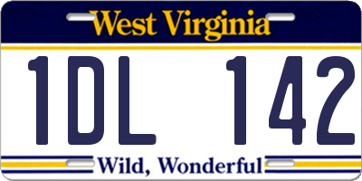 WV license plate 1DL142
