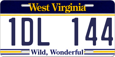 WV license plate 1DL144