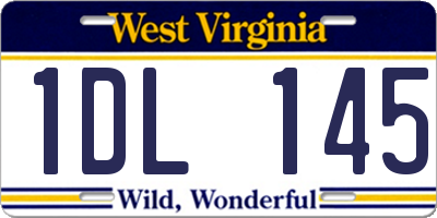 WV license plate 1DL145