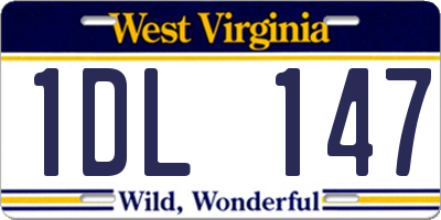 WV license plate 1DL147