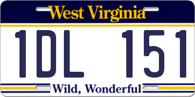 WV license plate 1DL151