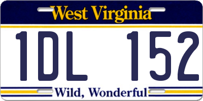 WV license plate 1DL152