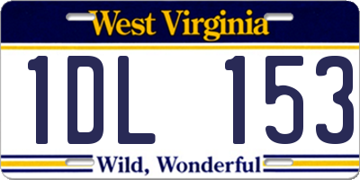 WV license plate 1DL153