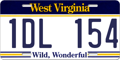 WV license plate 1DL154