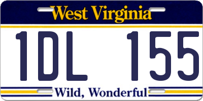 WV license plate 1DL155