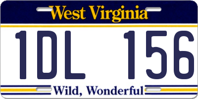 WV license plate 1DL156