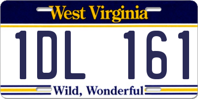 WV license plate 1DL161