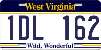 WV license plate 1DL162