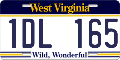 WV license plate 1DL165