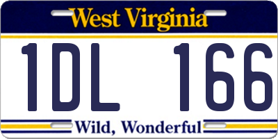 WV license plate 1DL166