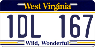 WV license plate 1DL167