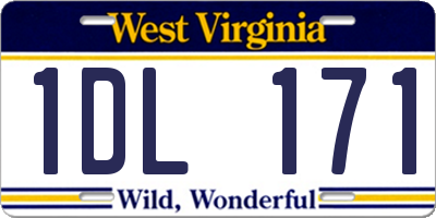 WV license plate 1DL171