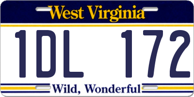 WV license plate 1DL172