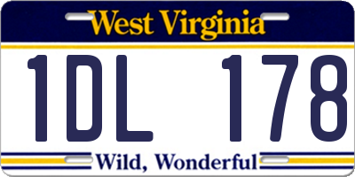 WV license plate 1DL178