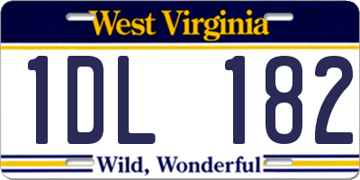 WV license plate 1DL182
