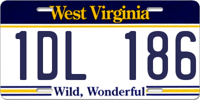 WV license plate 1DL186